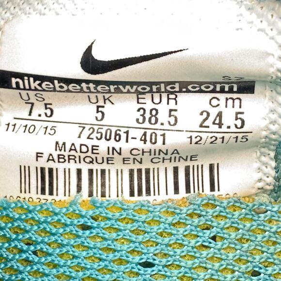 Nike Air Max 90 Ultra BR Shoes Womens Size 7.5 Turquoise Mesh Running 725061-401 - Picture 9 of 9